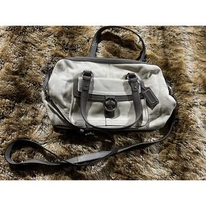 Coach White and Gray Handbag